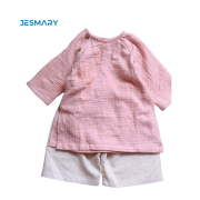 Áo dài làm từ vải muslin cao cấp êm ái màu hồng